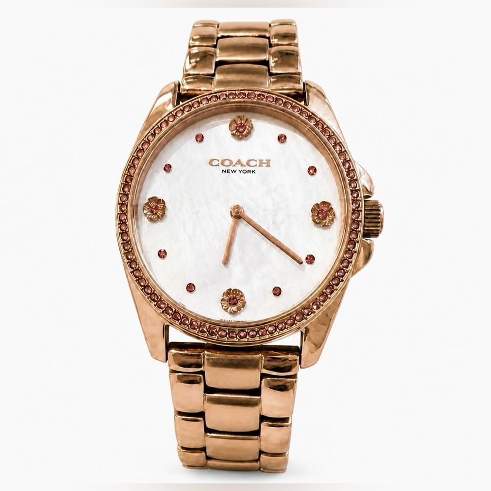 Coach Rose Gold Women's Watch with Mother-of-Pearl Dial